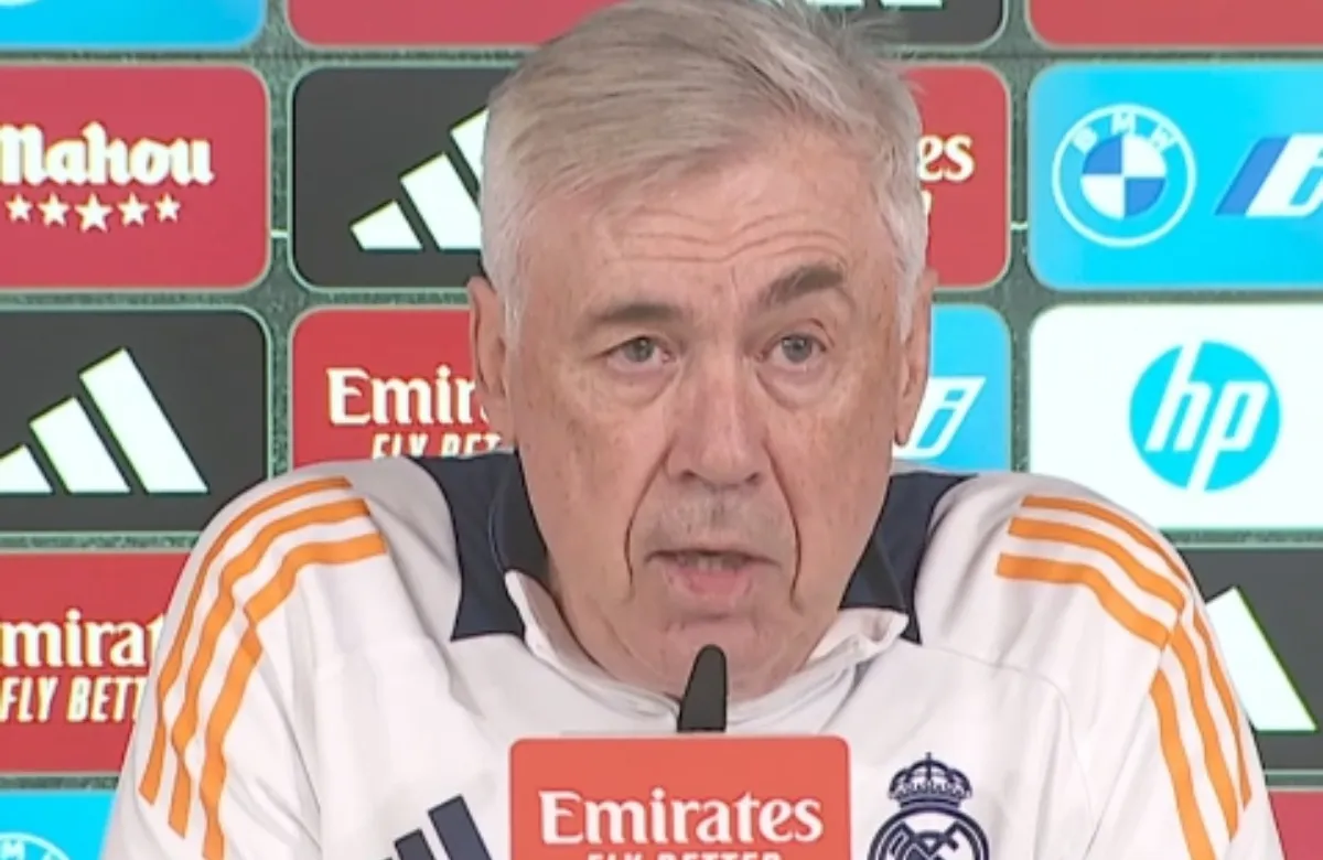 Ancelotti en la rueda de prensa previa al partido frente al Sevilla