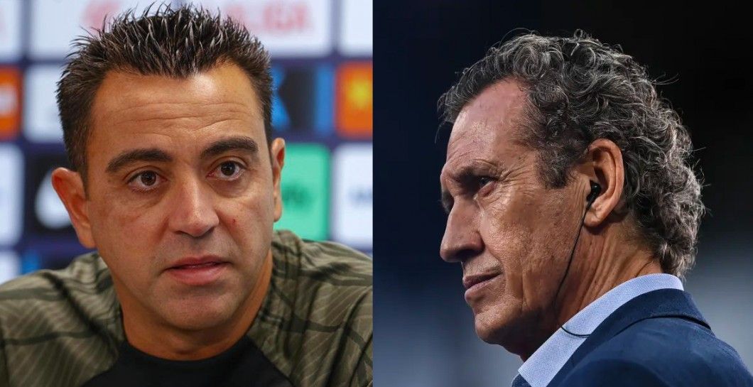 Xavi Hernández y Jorge Valdano