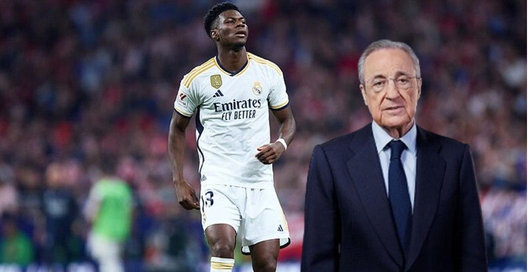 Aurélien Tchouaméni y Florentino Pérez