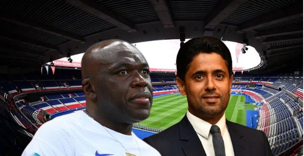 Wilfried Mbappé y Nasser Al Khelaifi