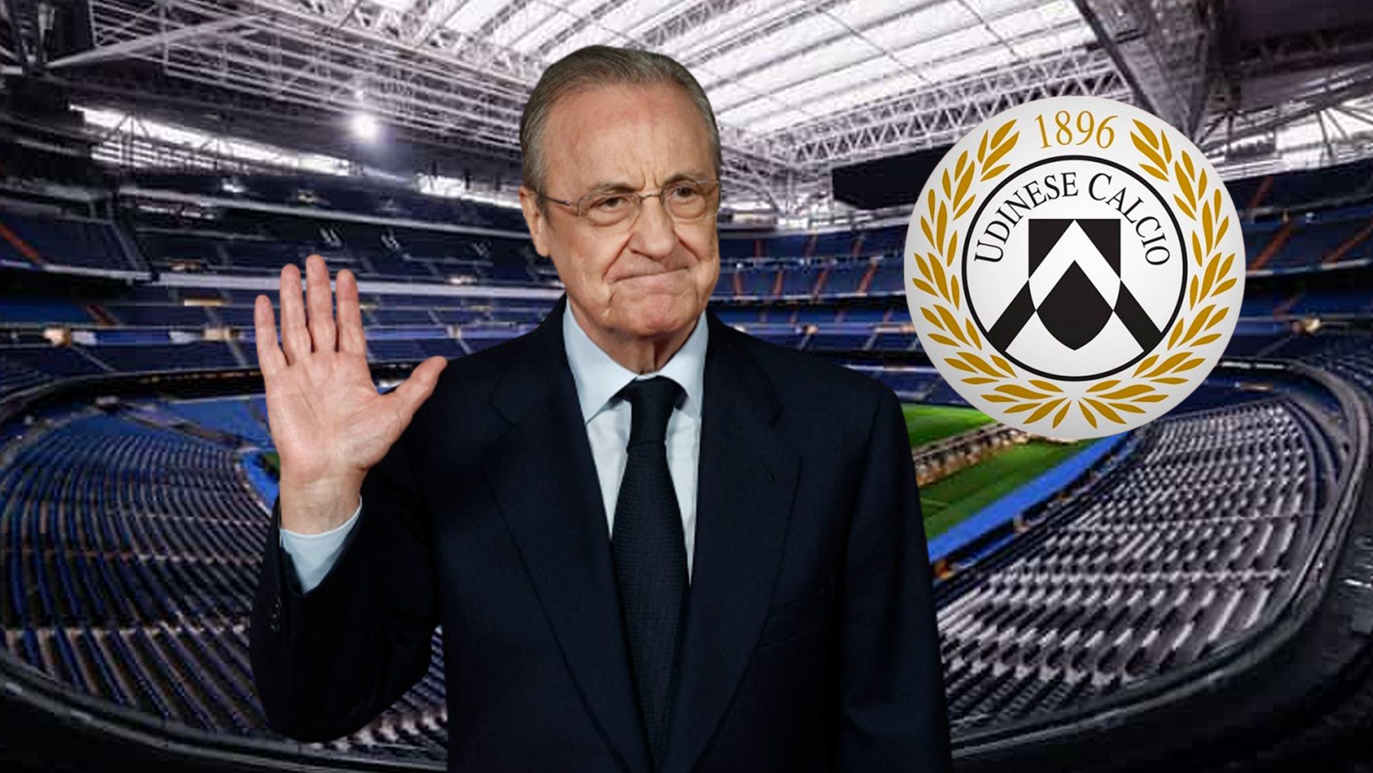 Florentino con el escudo del Udinese