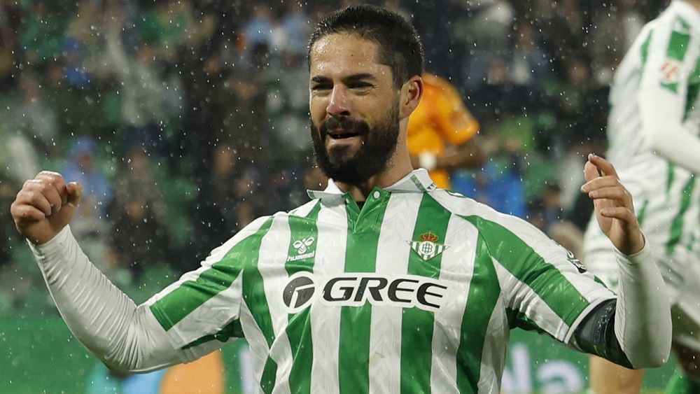 Isco celebrando el gol contra el Real Madrid en el Benito Villamarín