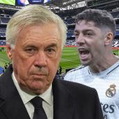 Carlo Ancelotti y Fede Valverde.