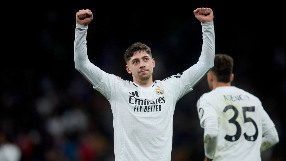 Fede Valverde durante un partido con el Real Madrid.