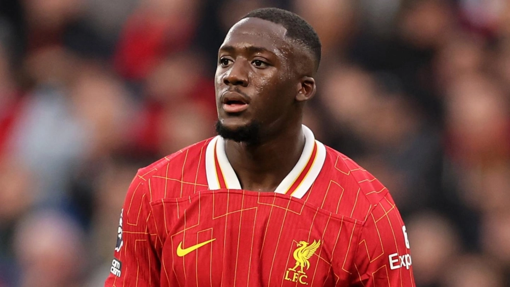 Konaté durante un partido con el Liverpool. Konaté durante un partido con el Liverpool.