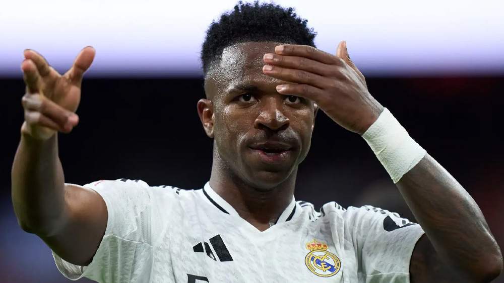 Vinicius celebrando un gol con el Real Madrid