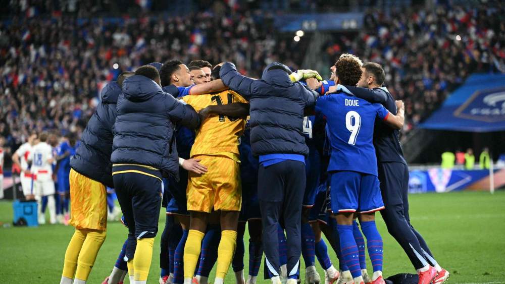 La Selección francesa, celebrando su pase a las semifinales de la Liga de las Naciones. La Selección francesa, celebrando su pase a las semifinales de la Liga de las Naciones.