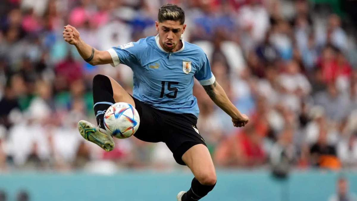 Fede Valverde, en un partido con la Selección de Uruguay.