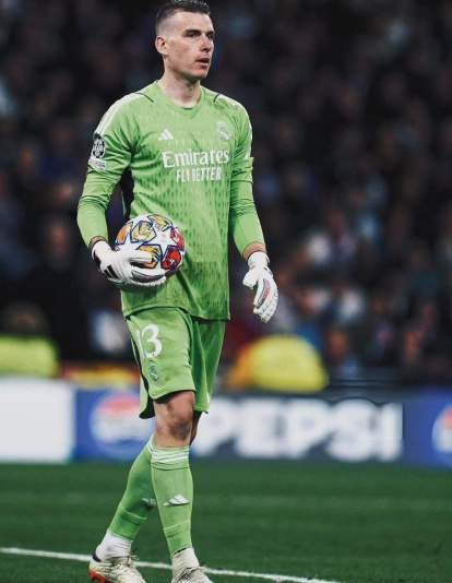 Andriy Lunin durante un partido con el Real Madrid. Andriy Lunin durante un partido con el Real Madrid.