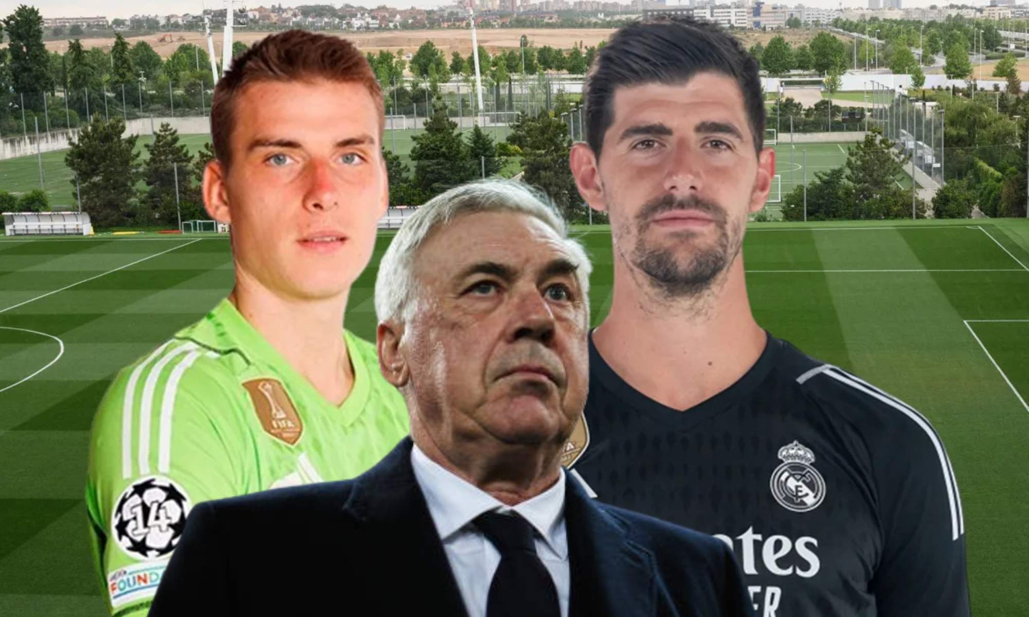 Ni Lunin o Courtois serían elegidos por Ancelotti para medirse con Valencia. 