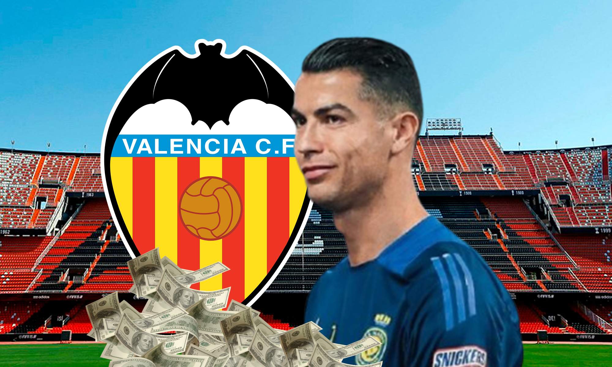 Cristiano Ronaldo, escudo del Valencia, Mestalla y dinero.