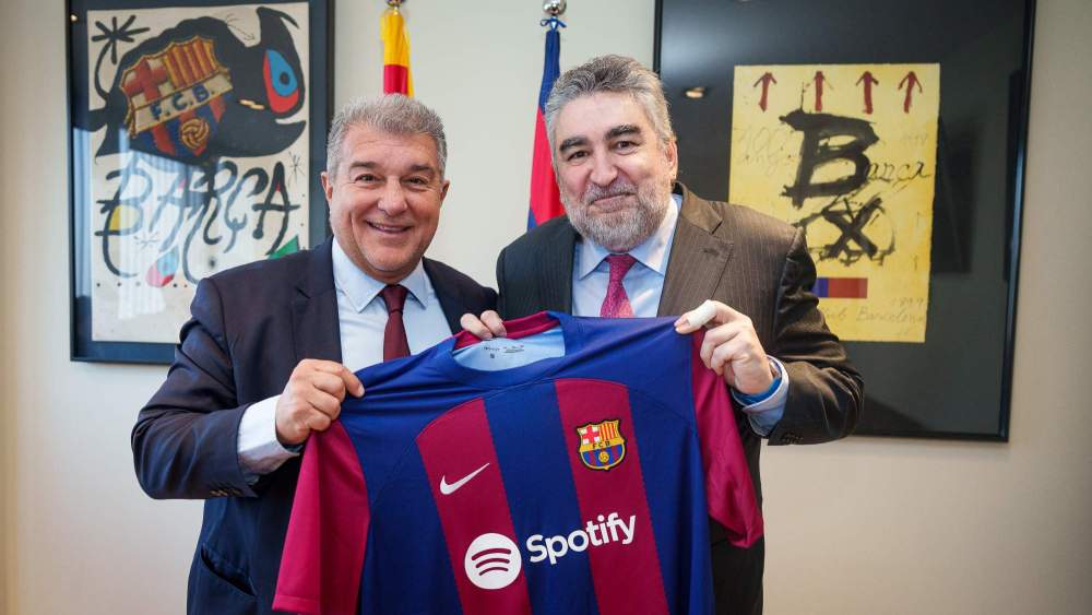 Joan Laporta, junto a José Manuel Rodríguez Uribes, presidente del Consejo Superior de Deportes (CSD).