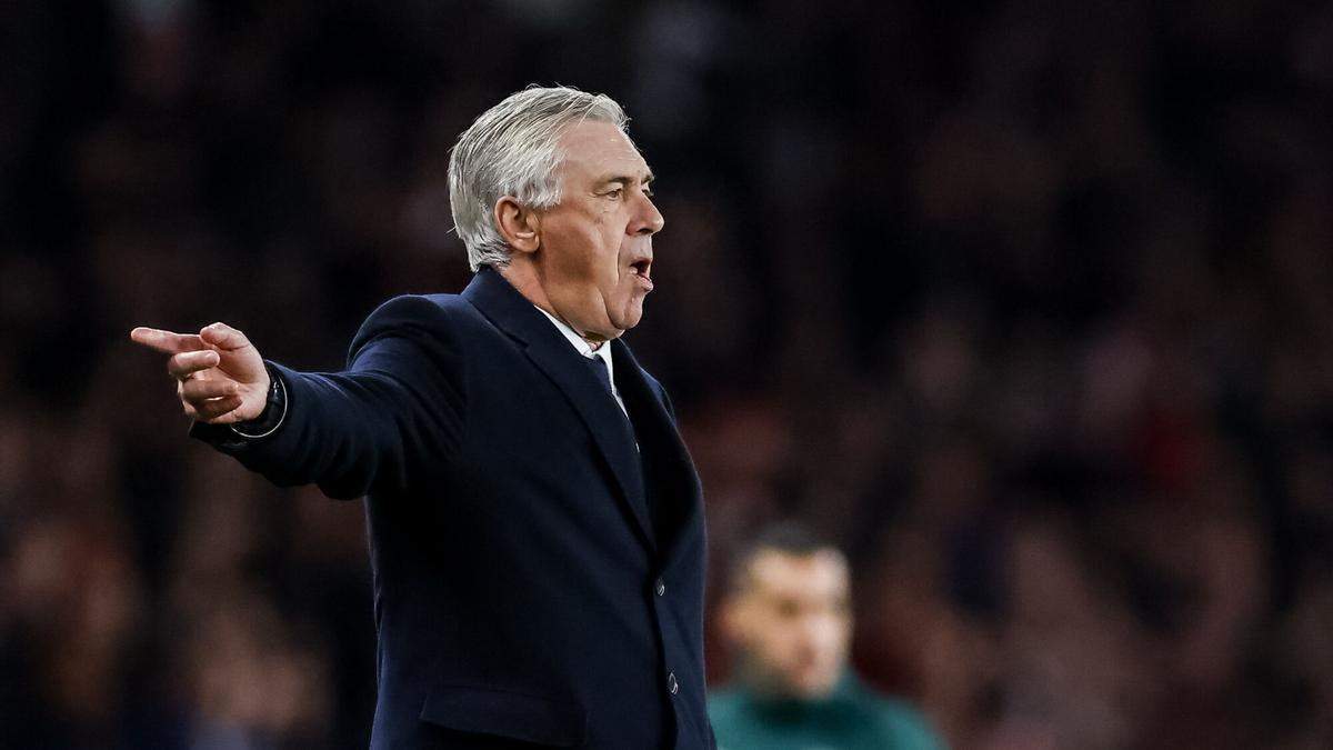 Ancelotti durante el partido del Emirates