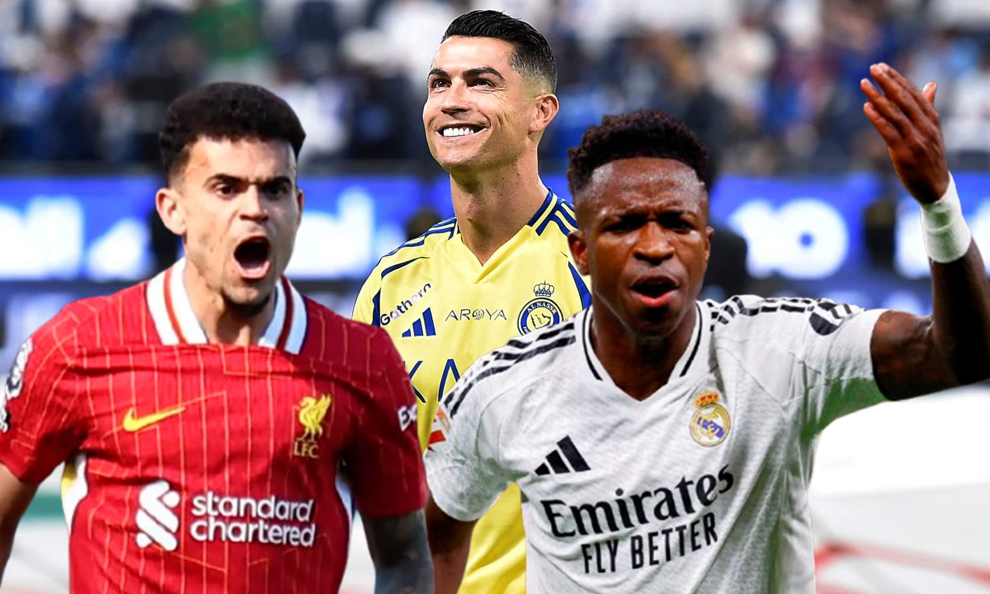 Cristiano, Vinicius y Luis Díaz