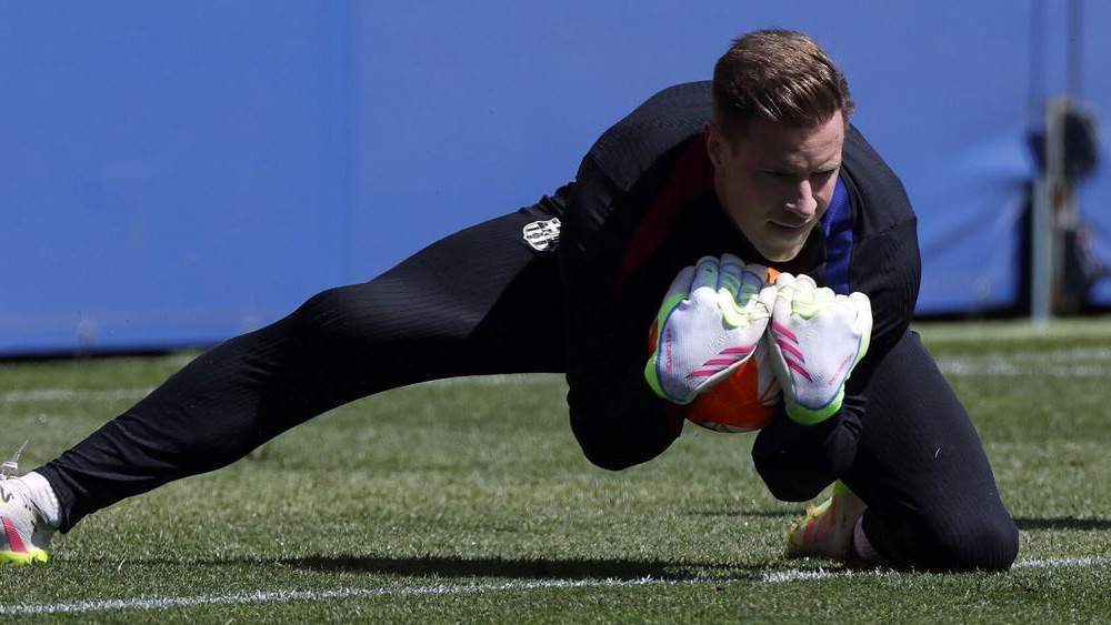 Ter Stegen entrenando con el FC Barcelona