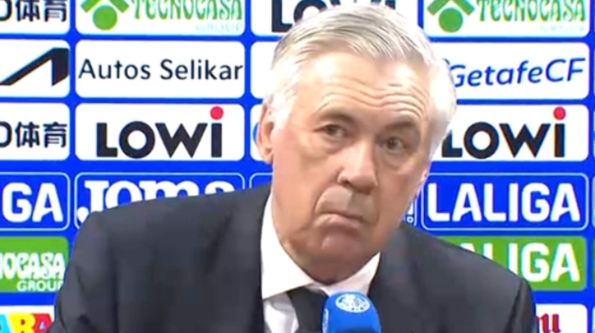 Ancelotti atendió a los medios tras el duelo ante el Getafe. 
