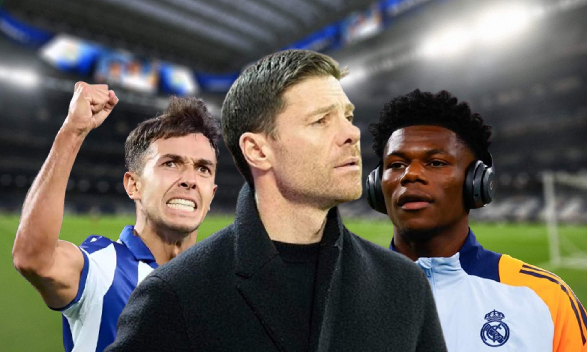 Xabi Alonso, Martín Zubimendi y Aurélien Tchouaméni.