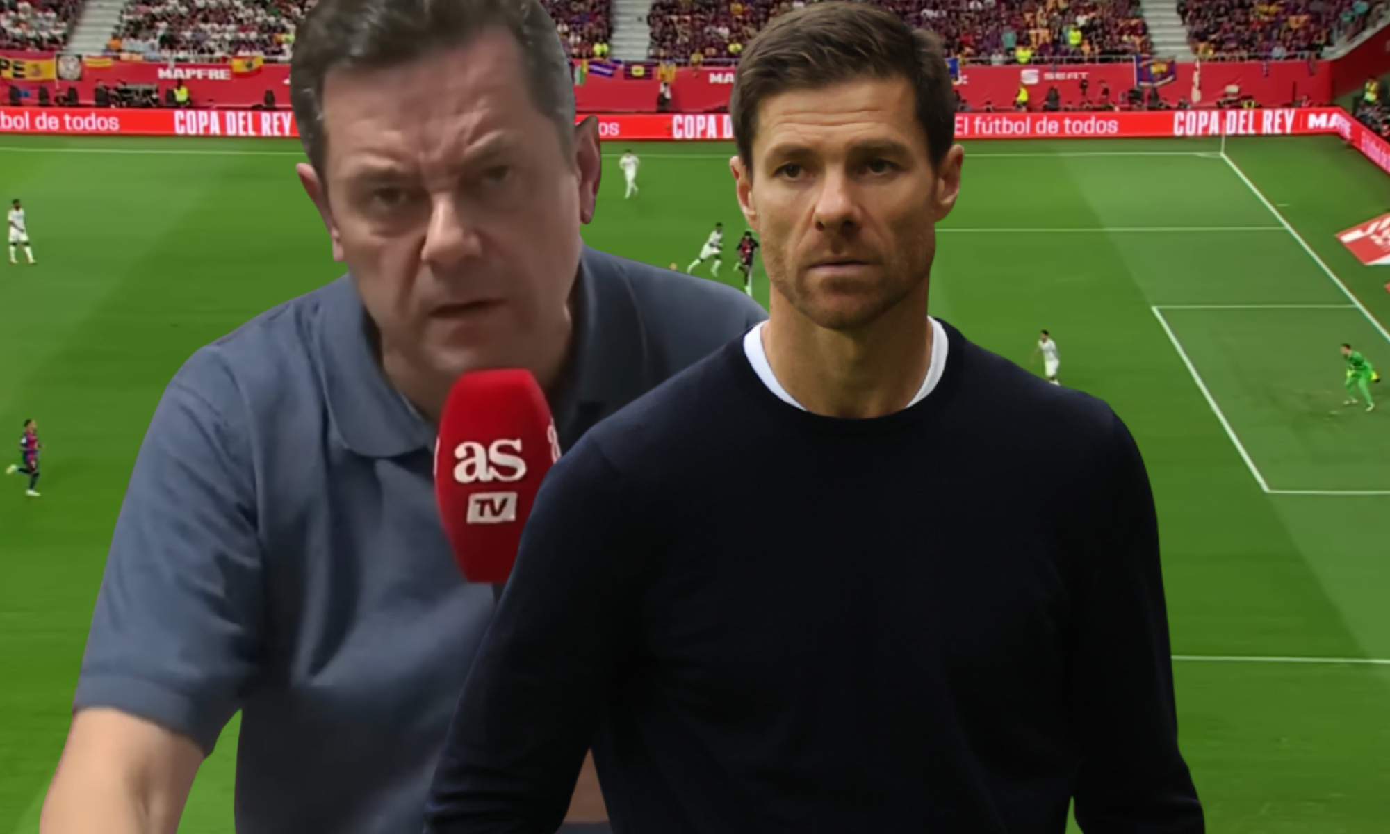 Roncero serio y Xabi Alonso