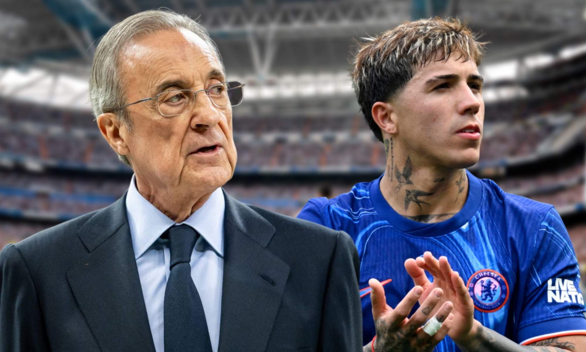 Florentino Pérez habría vuelto a sondear al entorno de Enzo Fernández para tratar una posible incorporación al Real Madrid. Florentino Pérez habría vuelto a sondear al entorno de Enzo Fernández para tratar una posible incorporación al Real Madrid.