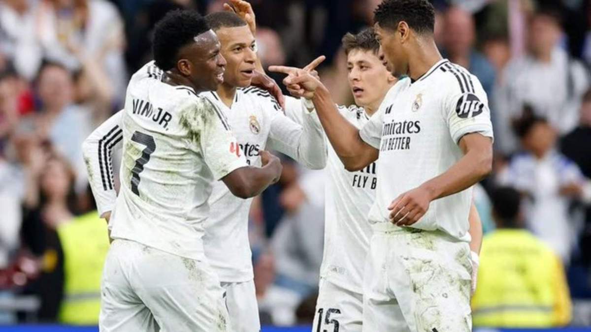 Jugadores del Real Madrid celebrando un gol ante el Celta