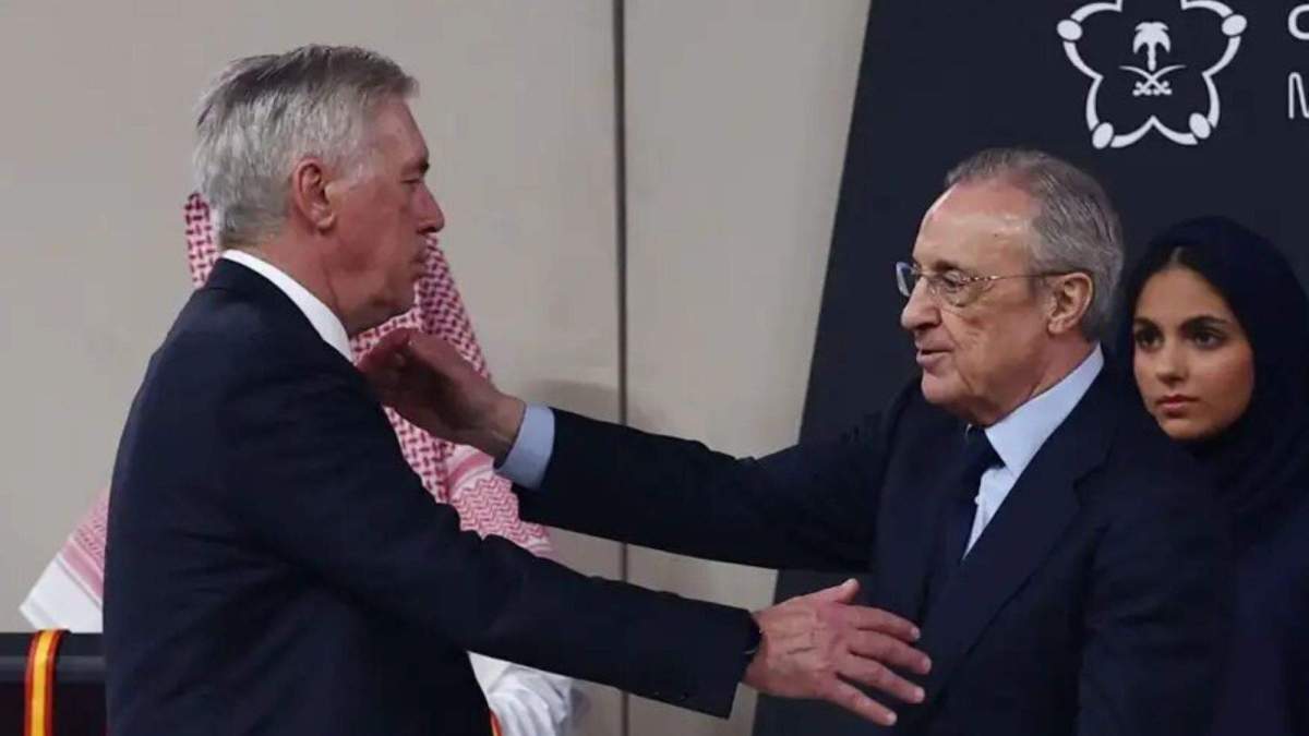 Ancelotti y Florentino tras la final de la Supercopa de España Ancelotti y Florentino tras la final de la Supercopa de España