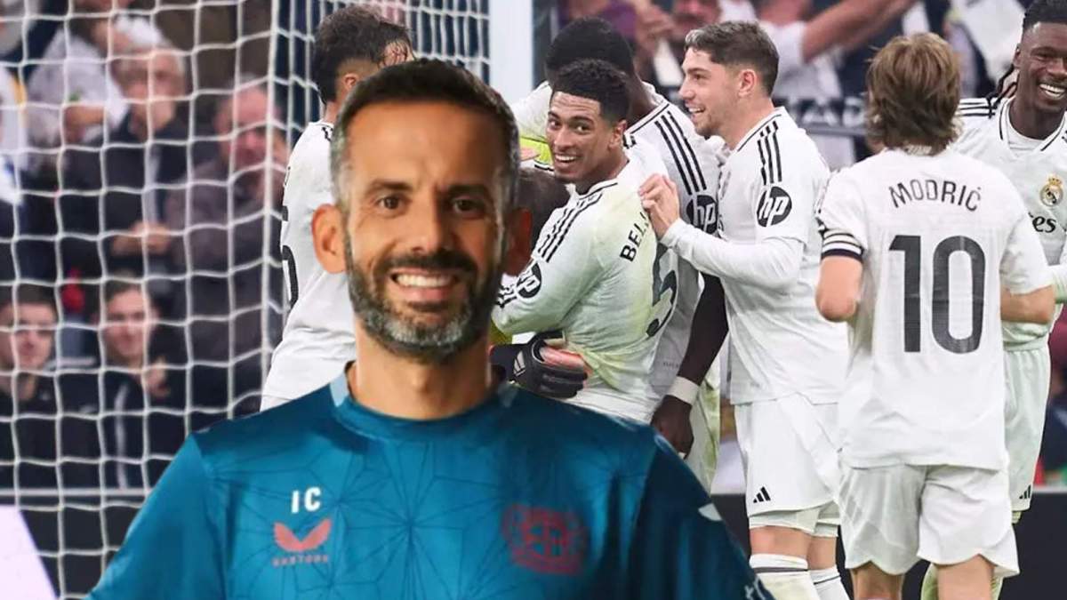 Ismael Camenforte y los jugadores del Real Madrid celebrando un gol.