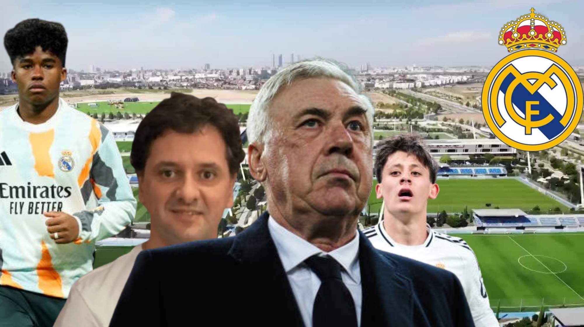 Había enojo de Calafat con Ancelotti por los Endrick y Guler. 