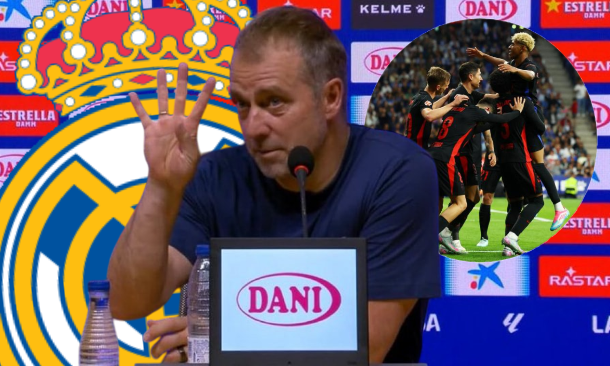 Hansi Flick mira al Real Madrid nada más ganar la Liga esta temporada