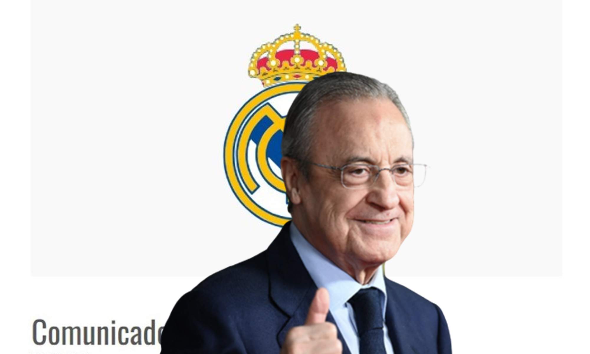 Florentino Pérez y un comunicado del Real Madrid.