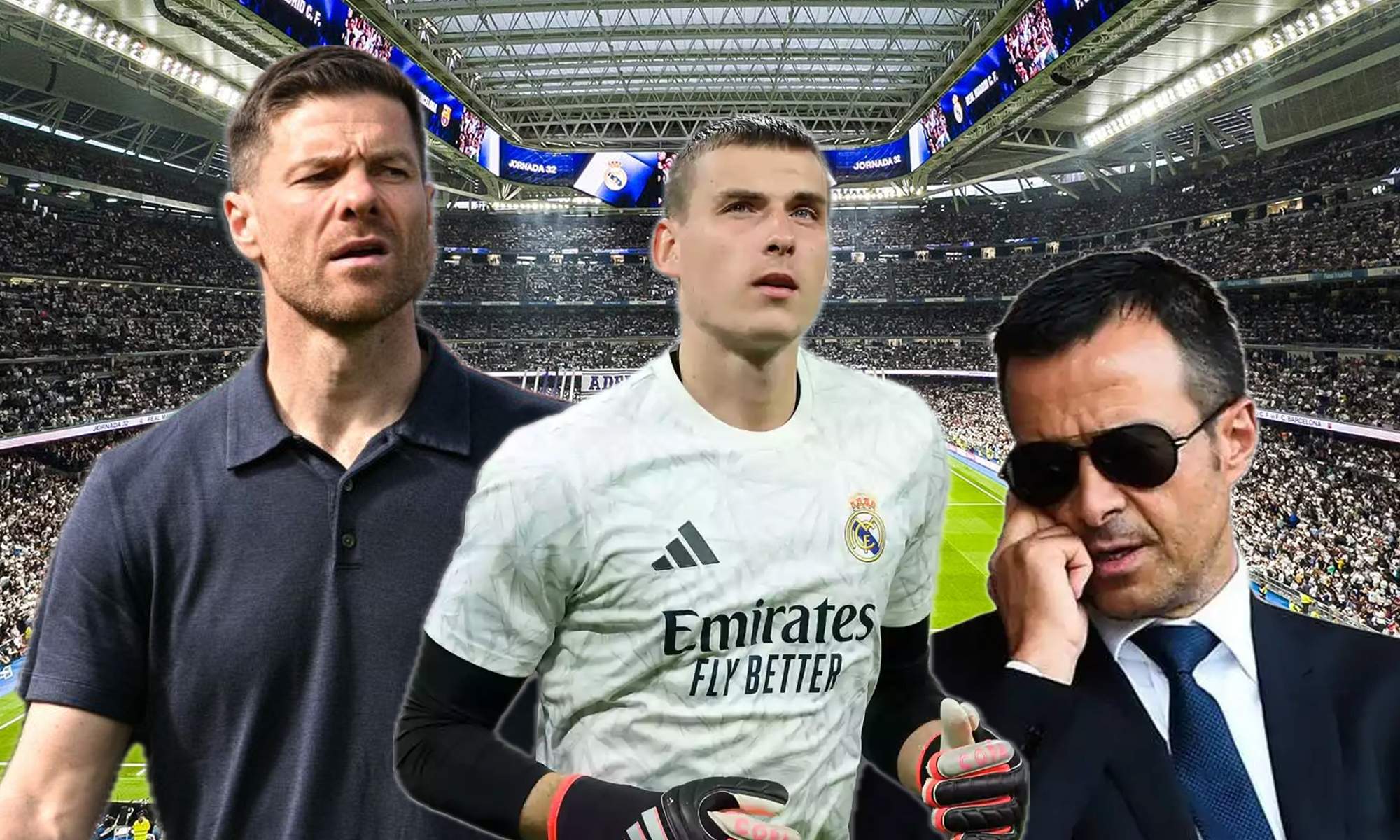 Jorge Mendes tiene 2 ofertas para sacar a Lunin del Madrid, Xabi Alonso le responde