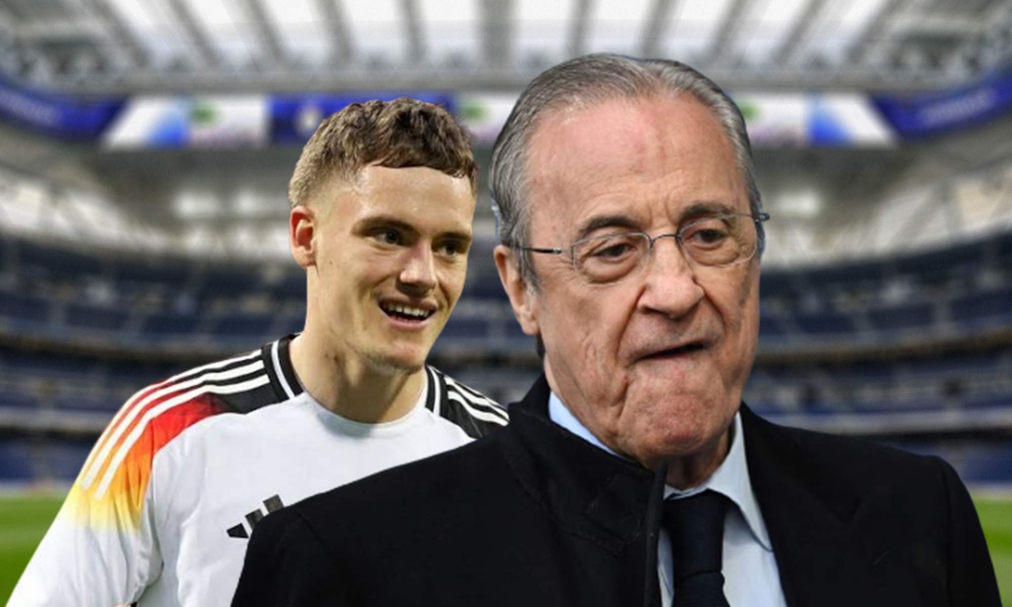 Florian Wirtz, Florentino Pérez y el Santiago Bernabéu.