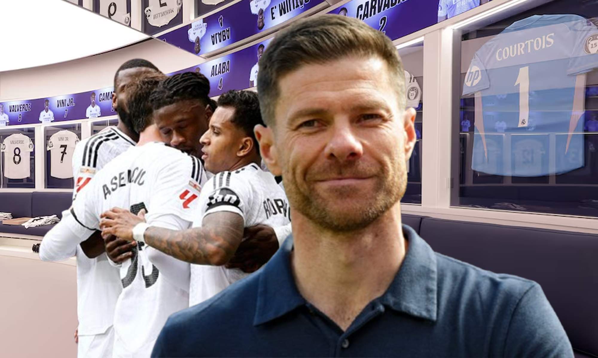 Xabi Alonso, los jugadores del Real Madrid y el vestuario.