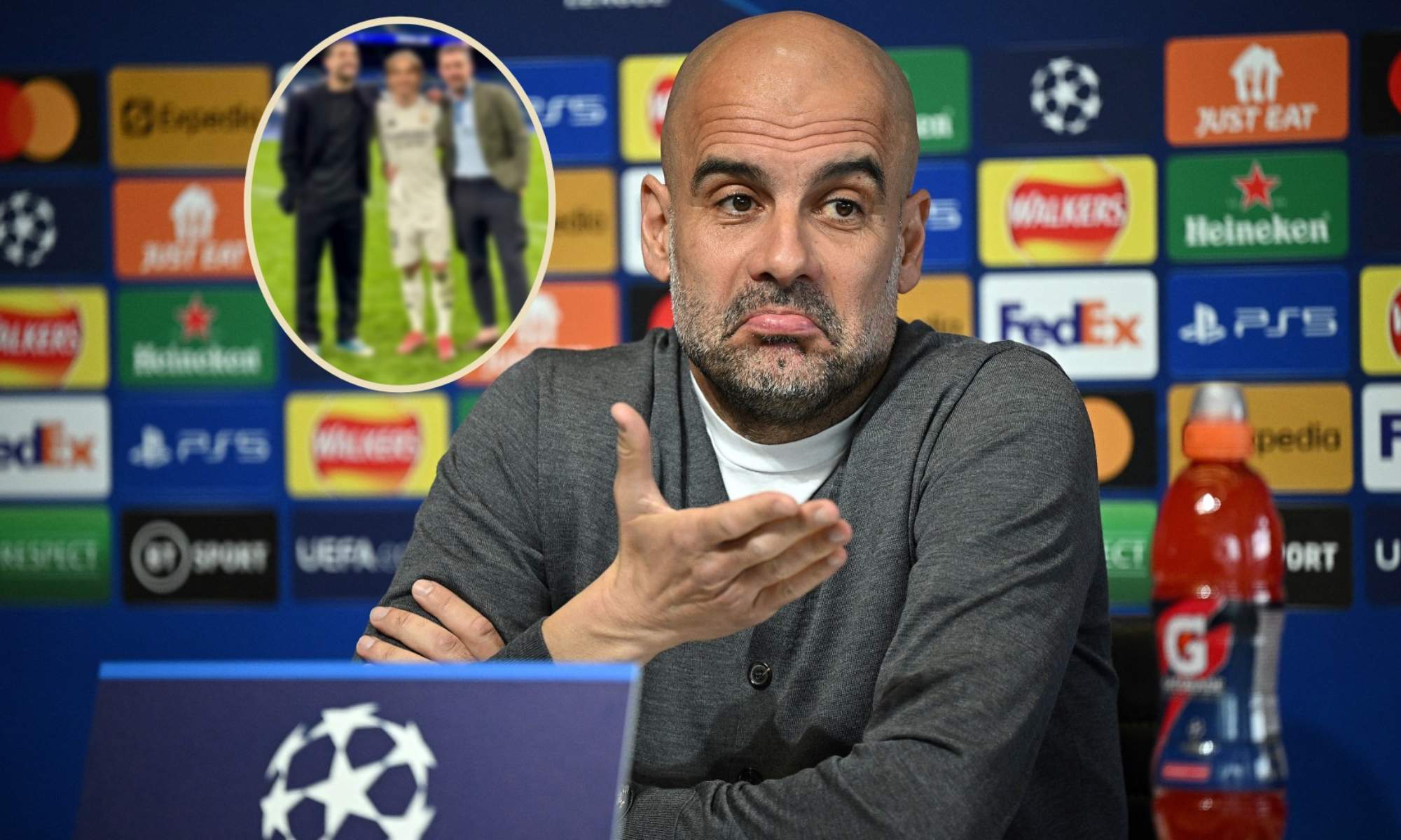 Pep Guardiola concedió permiso, de manera excepcional, a uno de sus futbolistas para acudir este sábado al Santiago Bernabéu a la despedida de Luka Modric.