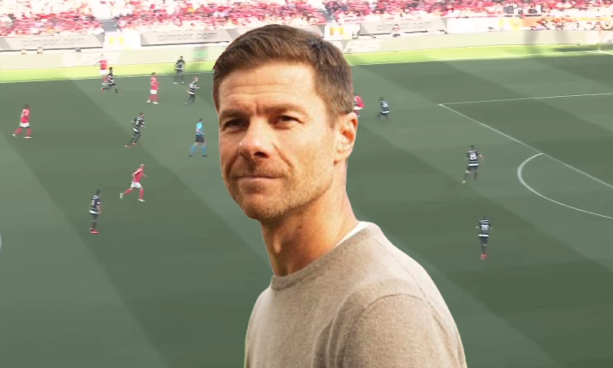 Xabi Alonso y una captura del Benfica - Sporting de Lisboa.