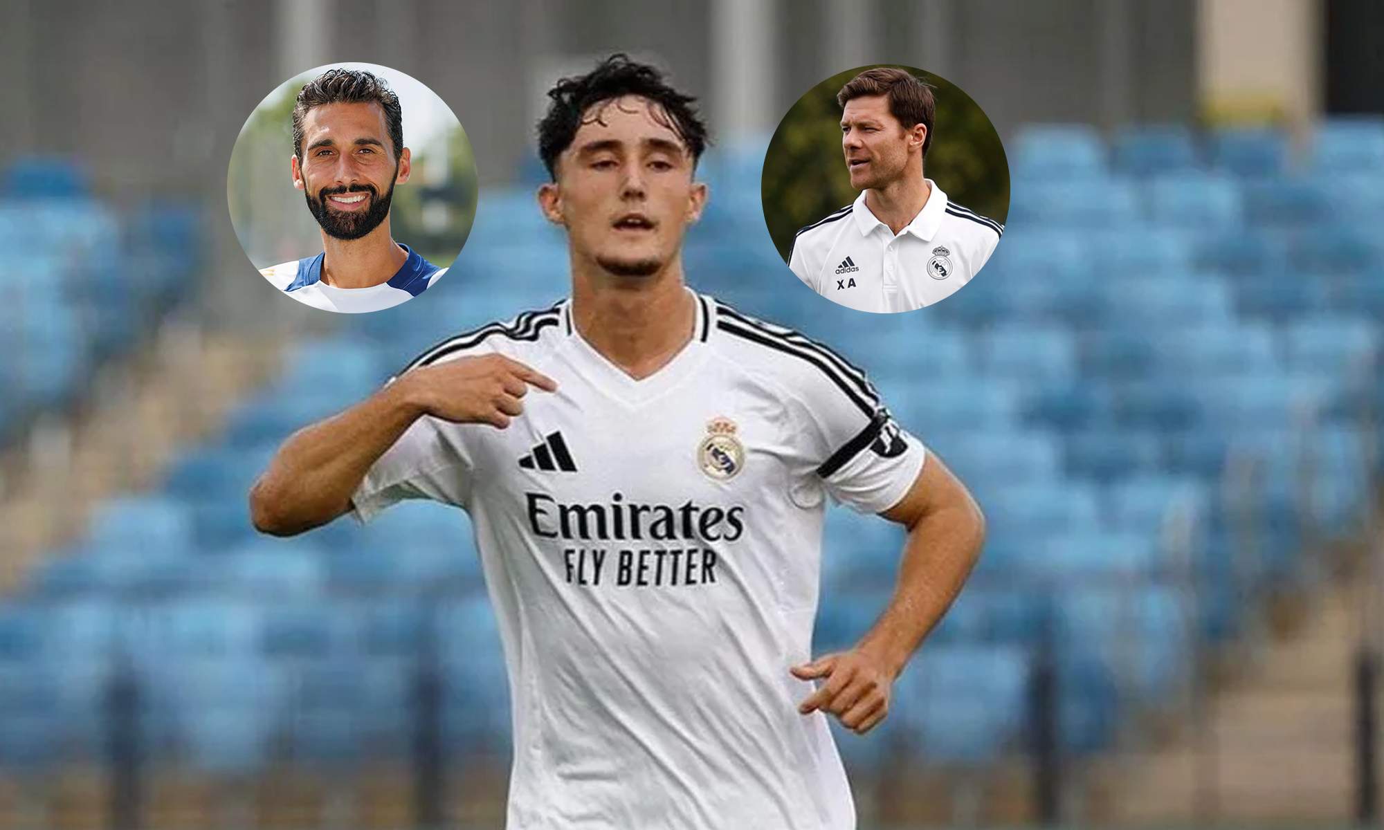 Jesús Fortea y una foto de Álvaro Arbeloa y Xabi Alonso.