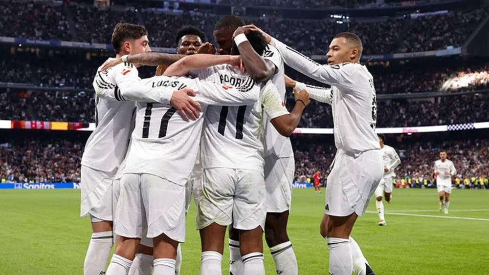 Real Madrid celebrando un gol esta temporada