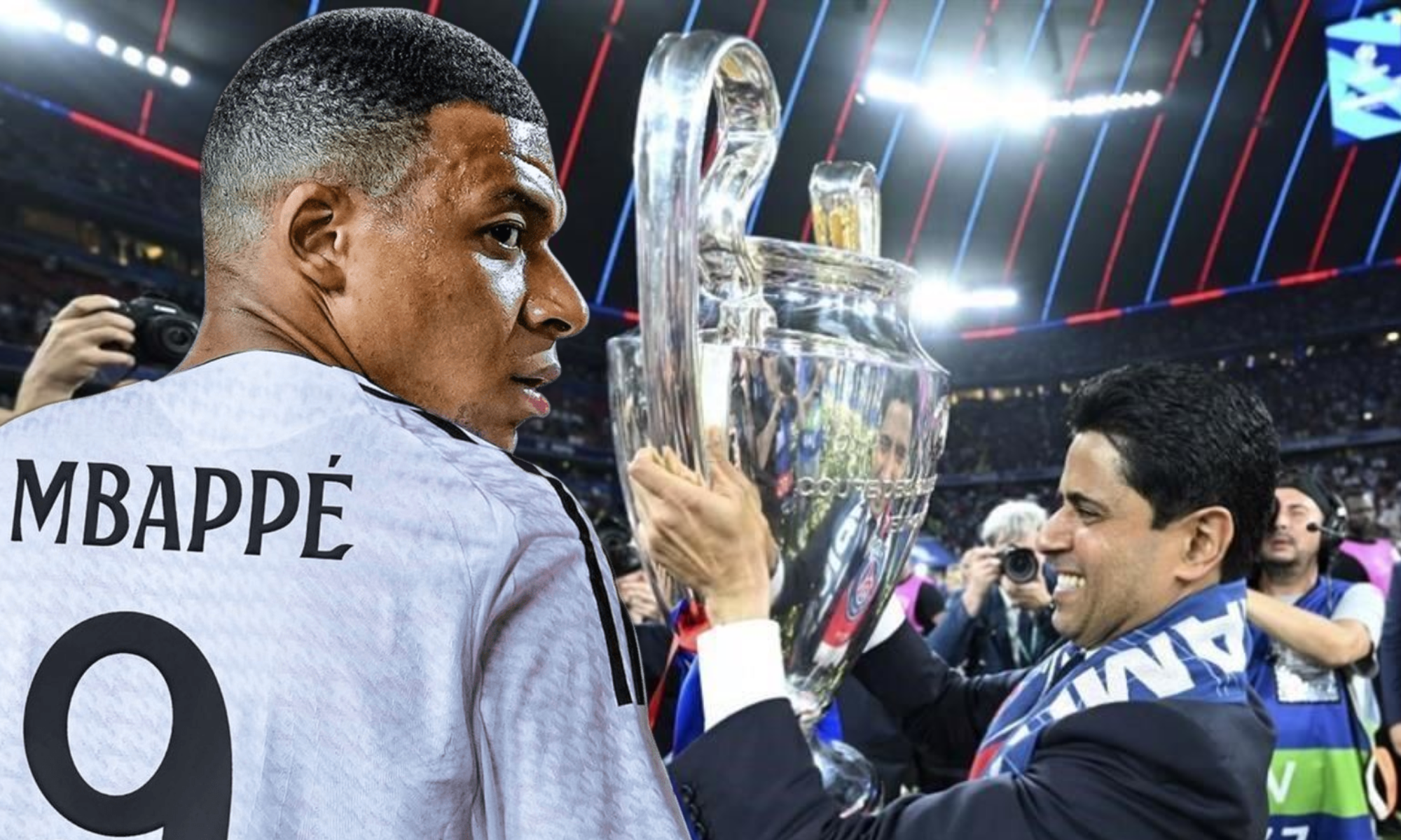 Nasser Al-Khelaïfi se 'olvidó' de Mbappé nada más ganar la Champions League