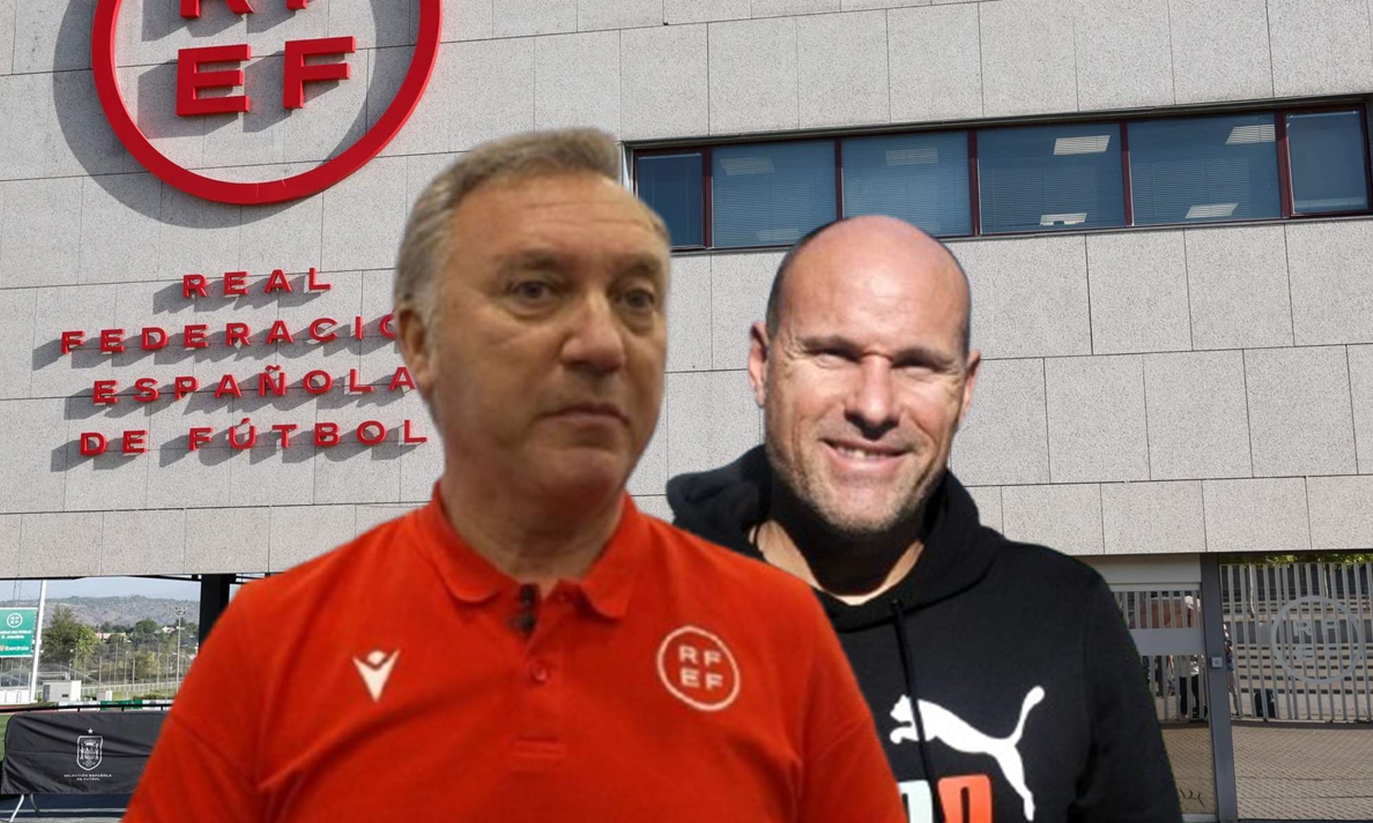 Medina Cantalejo, Mateu Lahoz y la sede de la RFEF. 