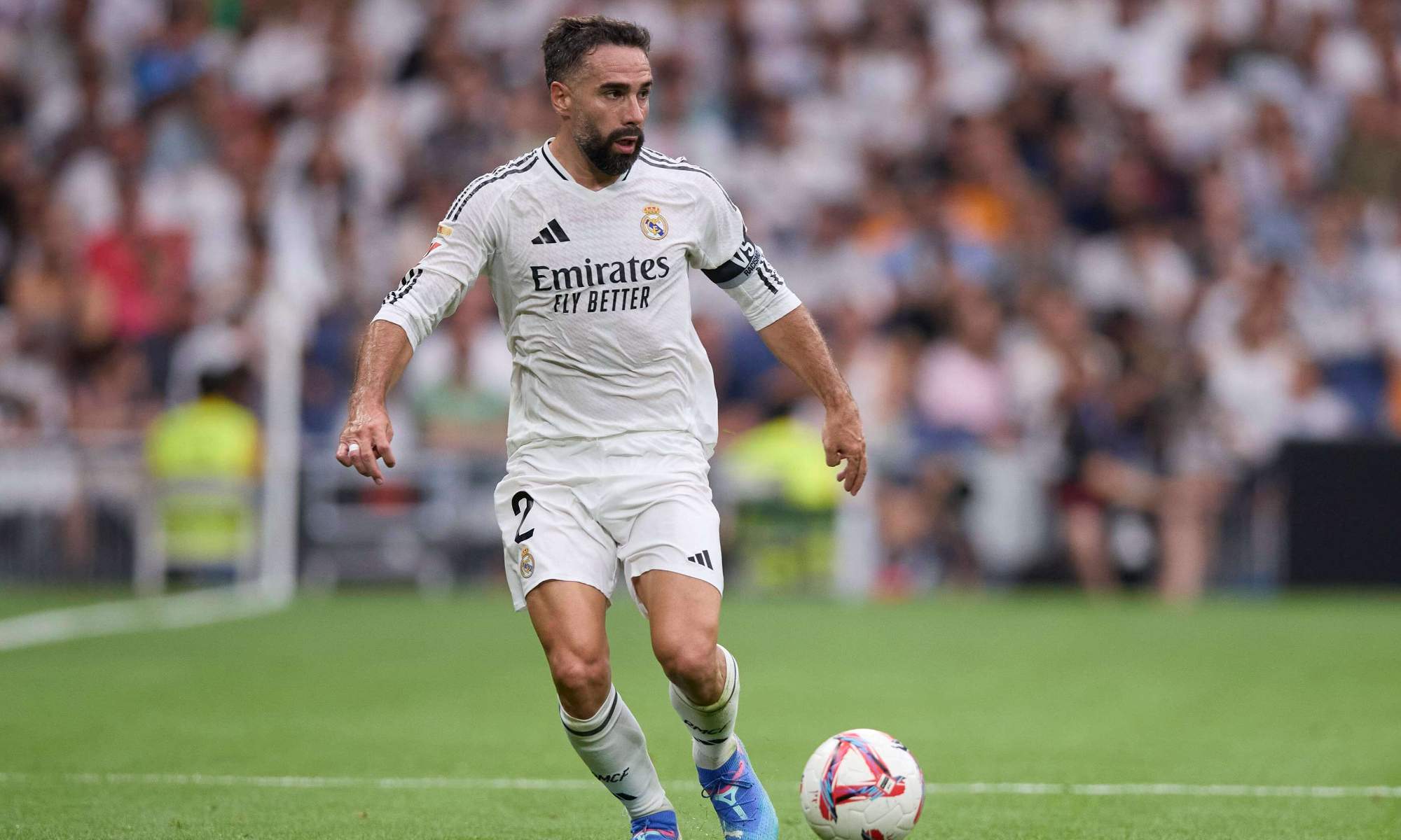 Dani Carvajal, en un partido con el Real Madrid durante esta temporada.