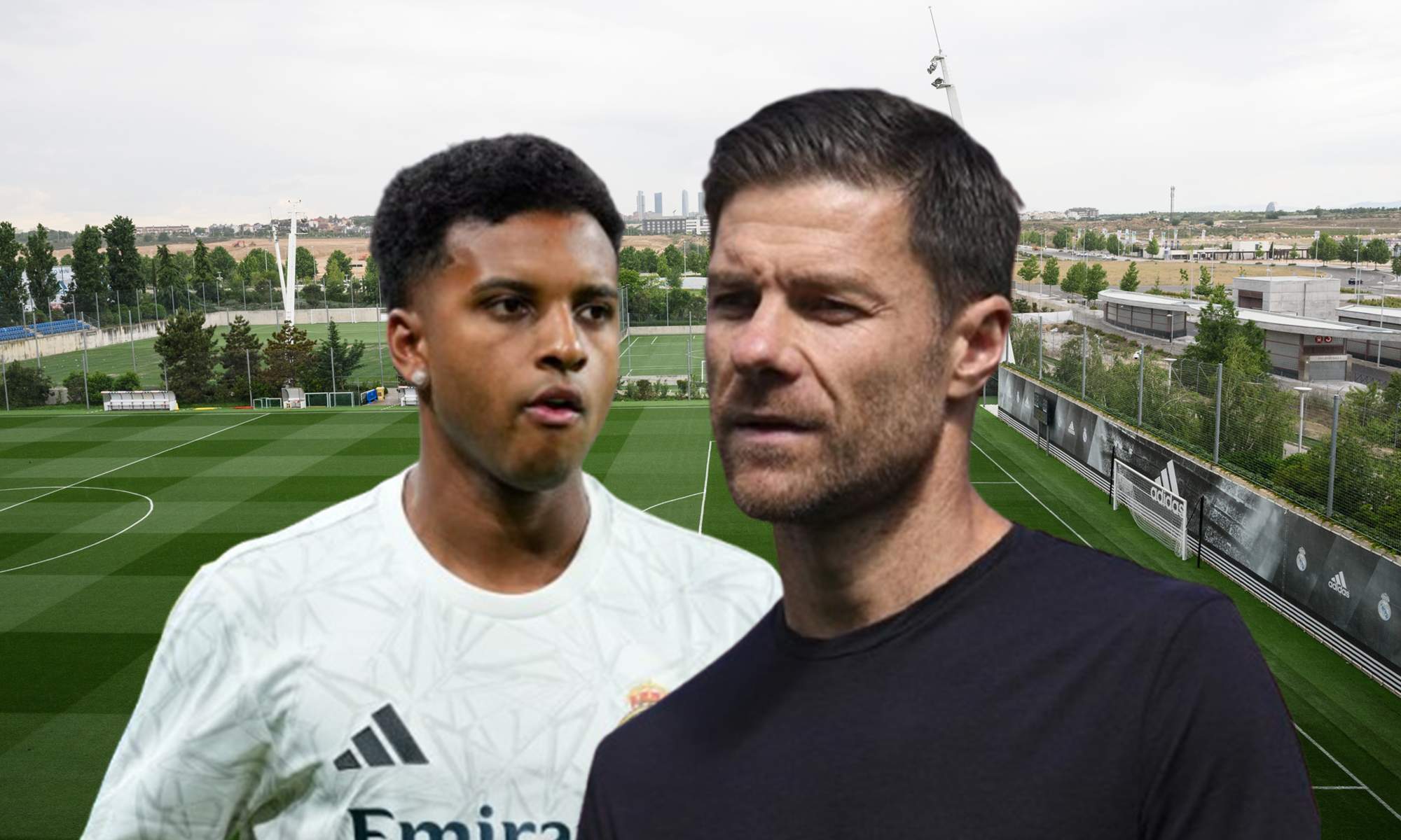 Rodrygo Goes, Xabi Alonso y el campo de entrenamiento de Valdebebas. 