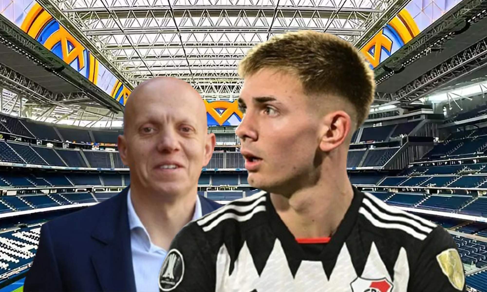 Marcos López, Franco Mastantuono y el Santiago Bernabéu.