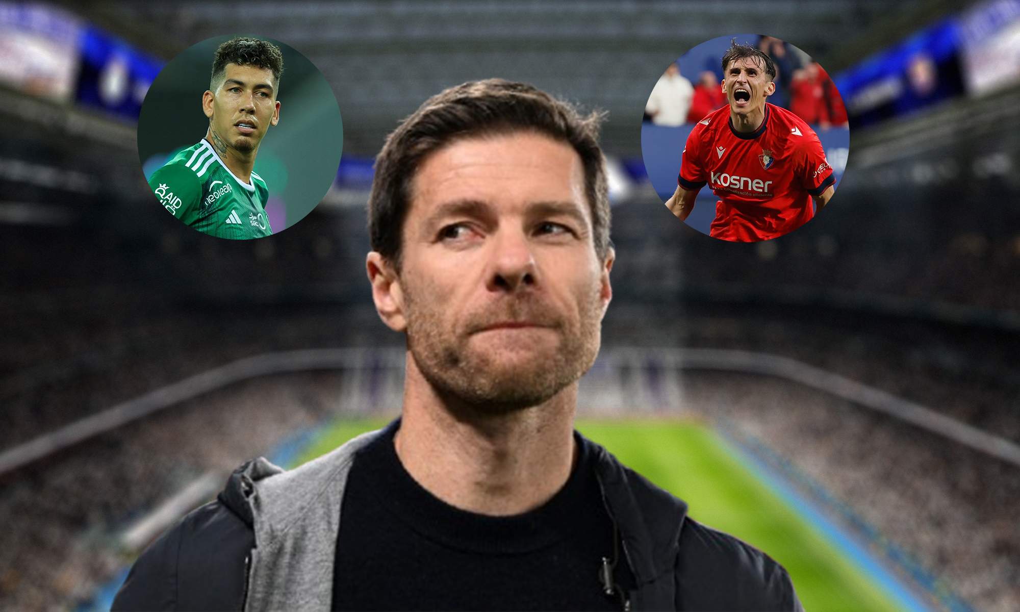 Xabi Alonso y una foto de Firmino y Budimir.