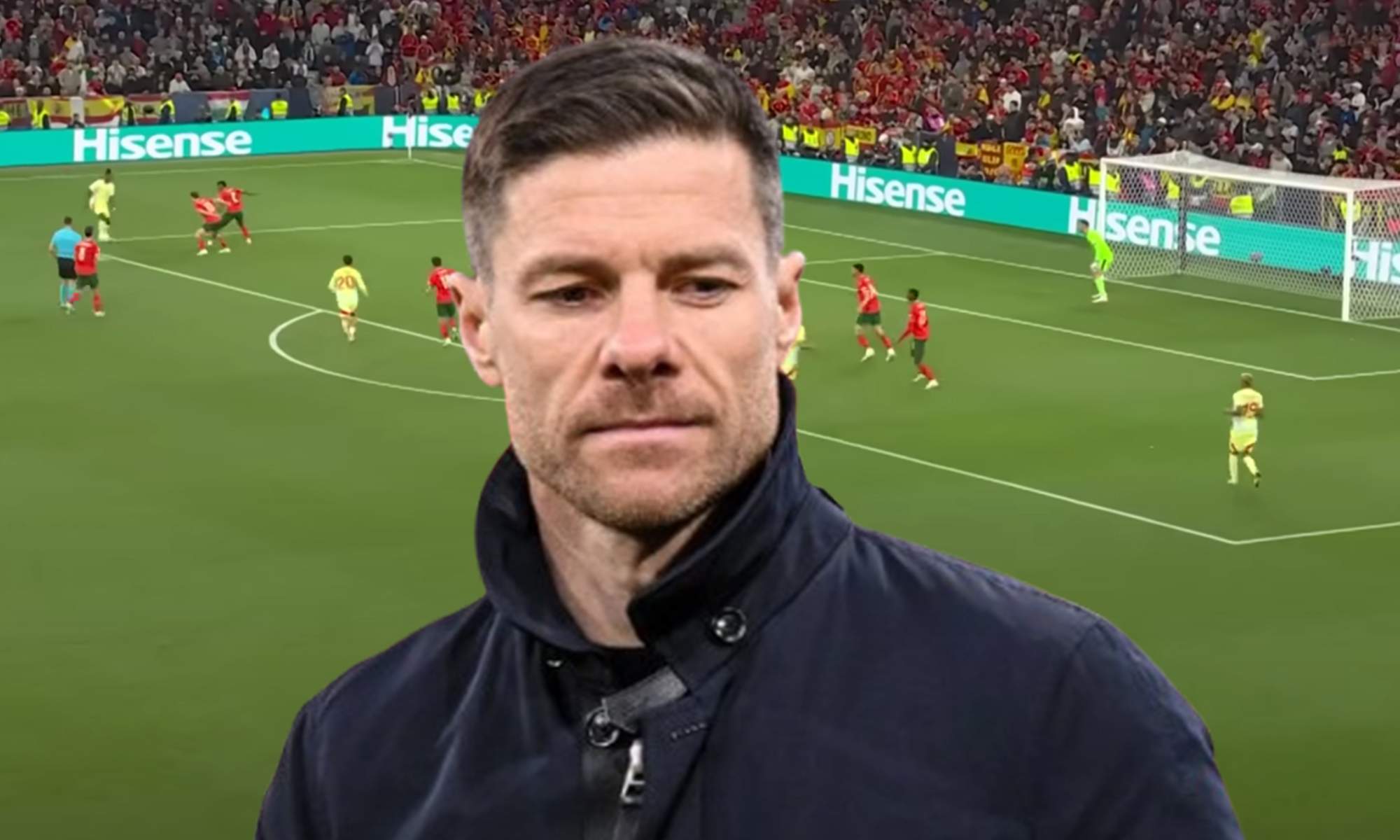 Xabi Alonso y una captura del Portugal - España.