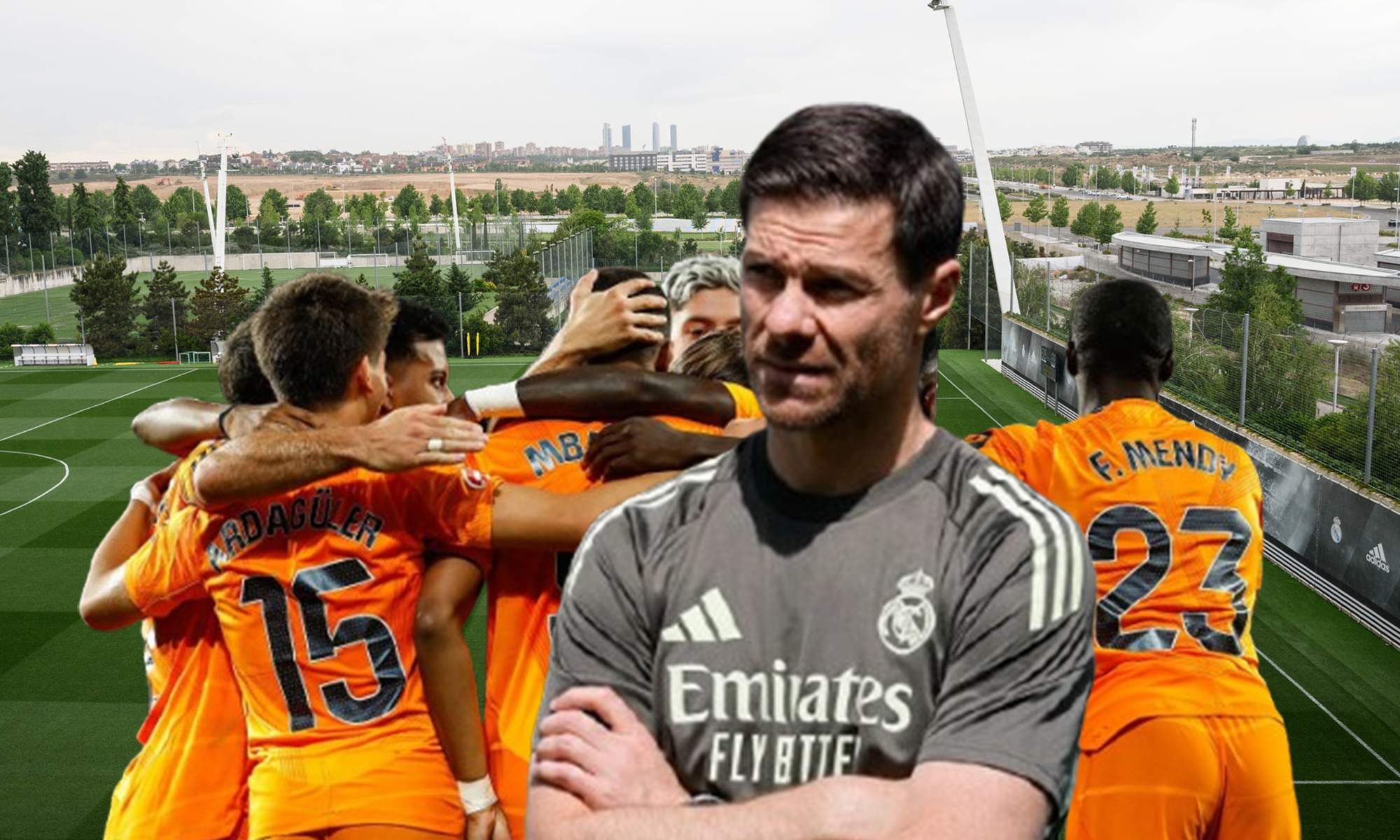 Xabi Alonso, jugadores del Real Madrid y Valdebebas.