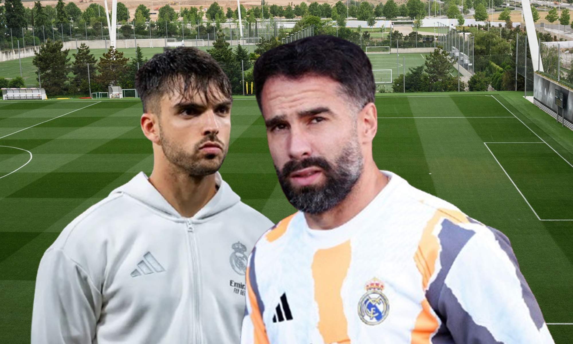 Raúl Asencio, Dani Carvajal y un campo de entrenamiento de Valdebebas.