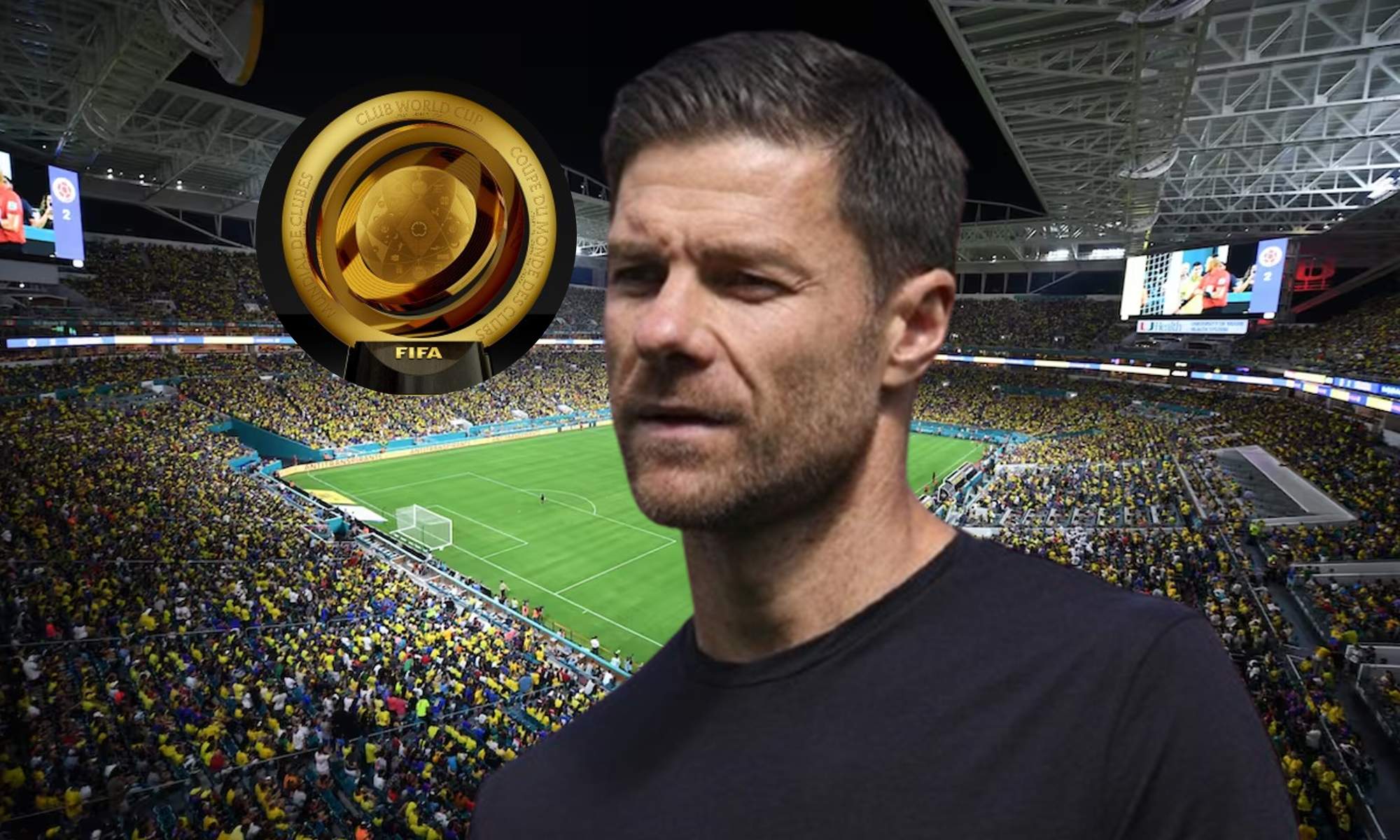 Xabi Alonso y una foto del Mundial de Clubes. 
