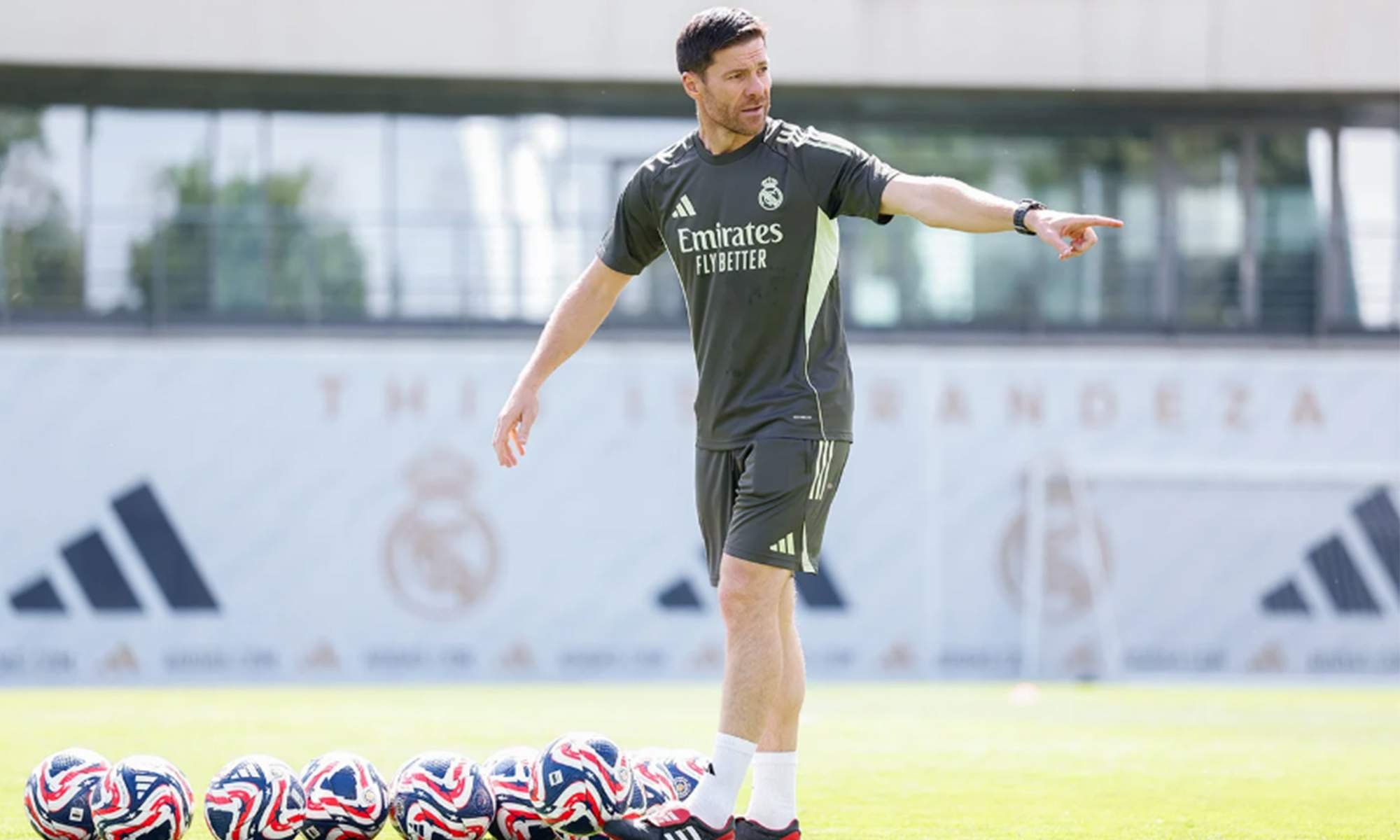 Xabi Alonso en su segundo entrenamiento en el Real Madrid.