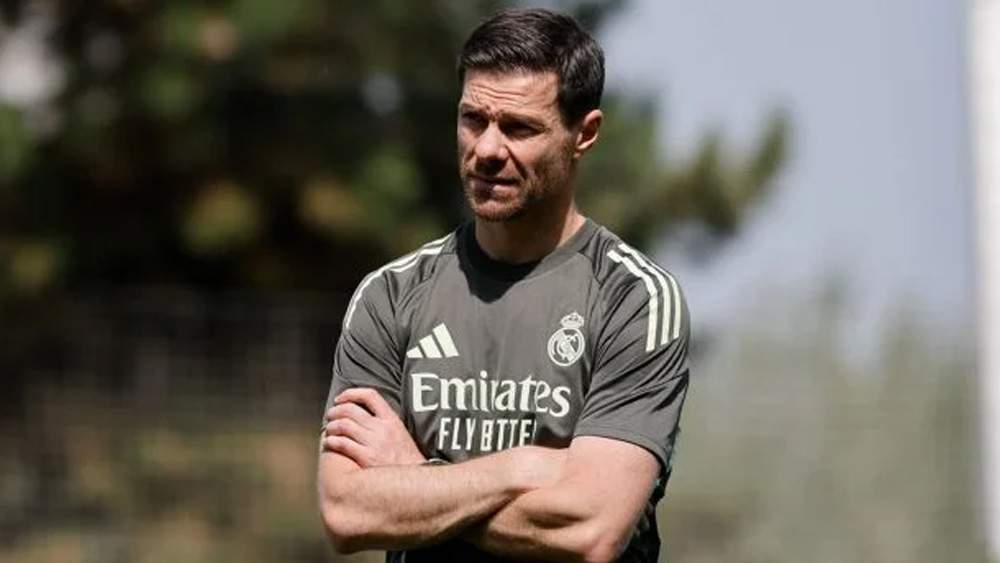 Xabi Alonso en su primer entrenamiento con el Real Madrid