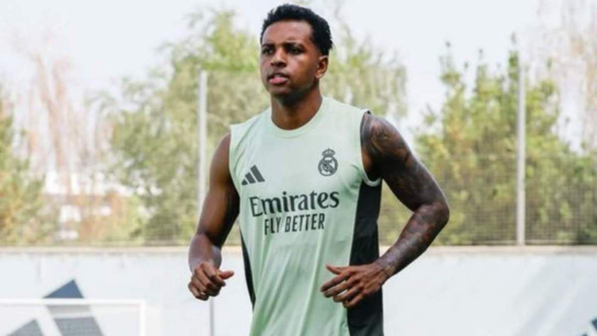 Rodrygo en la primera sesión de entrenamiento