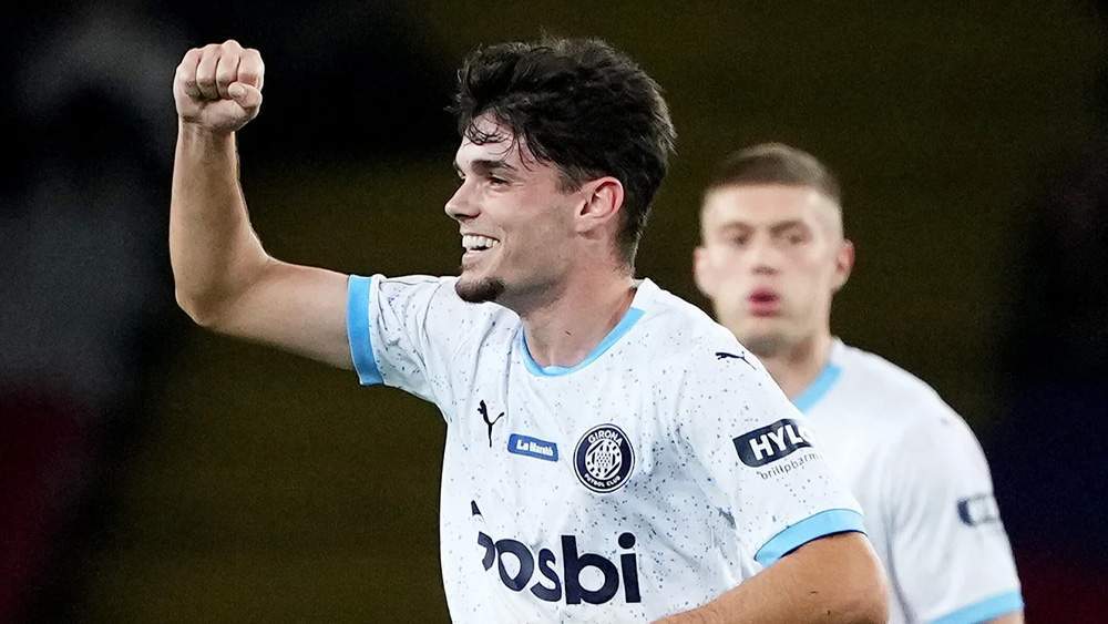 Miguel Gutiérrez jugando con el Girona Miguel Gutiérrez jugando con el Girona